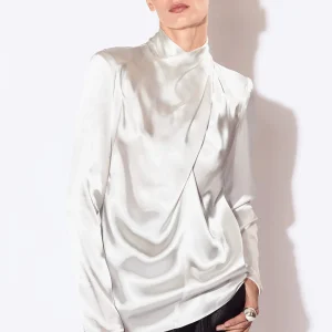Draped Silk Blouse